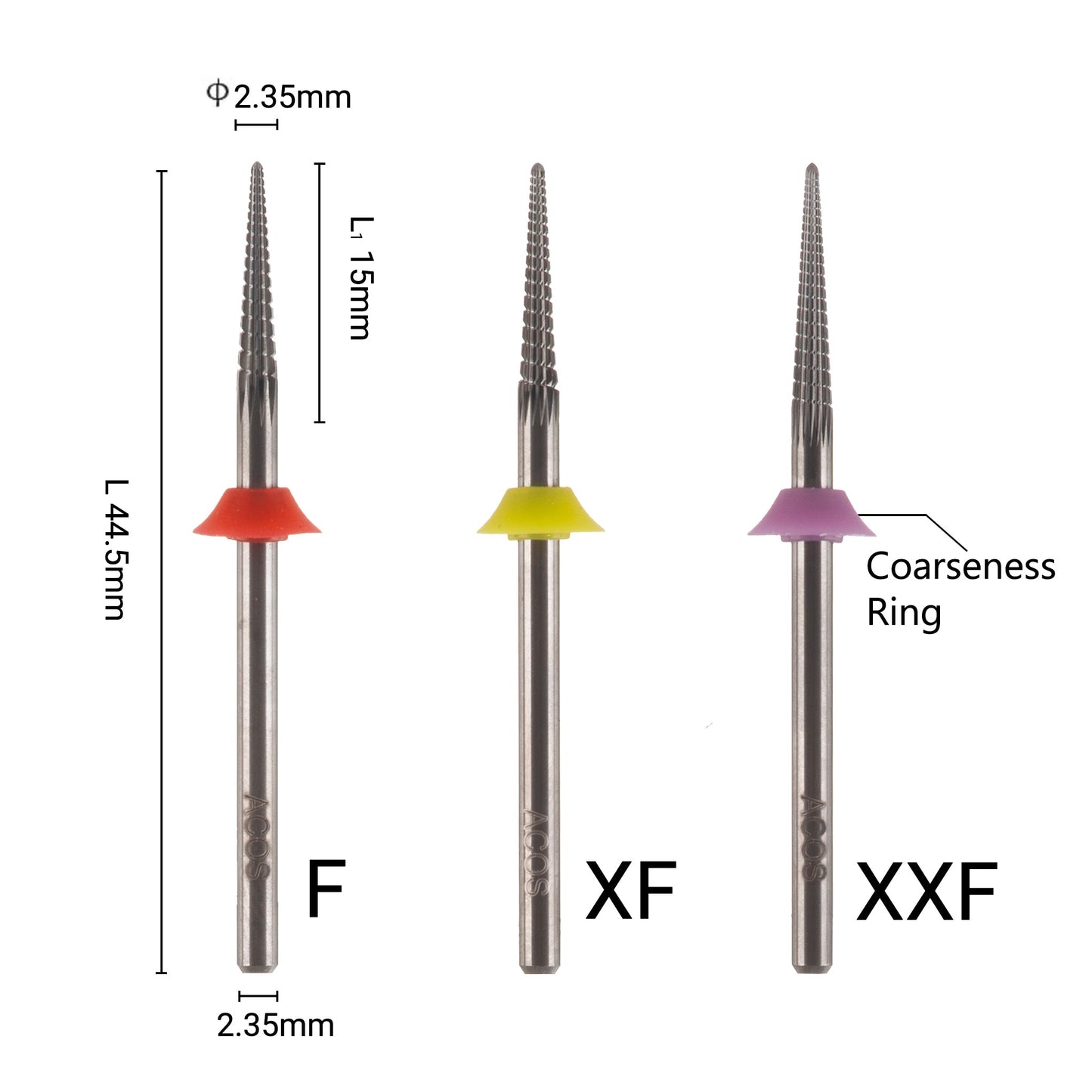 ACOS Sharp Conical Nail Drill Bit (Straight Cut)