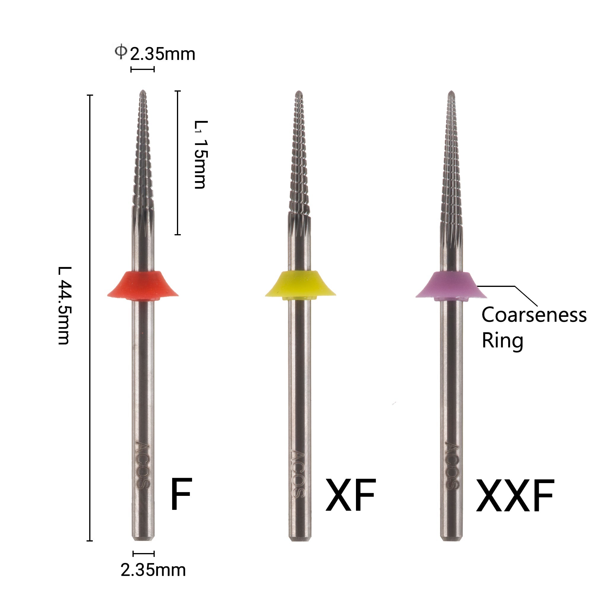 ACOS Sharp Conical Nail Drill Bit (Straight Cut) - Lashmer
