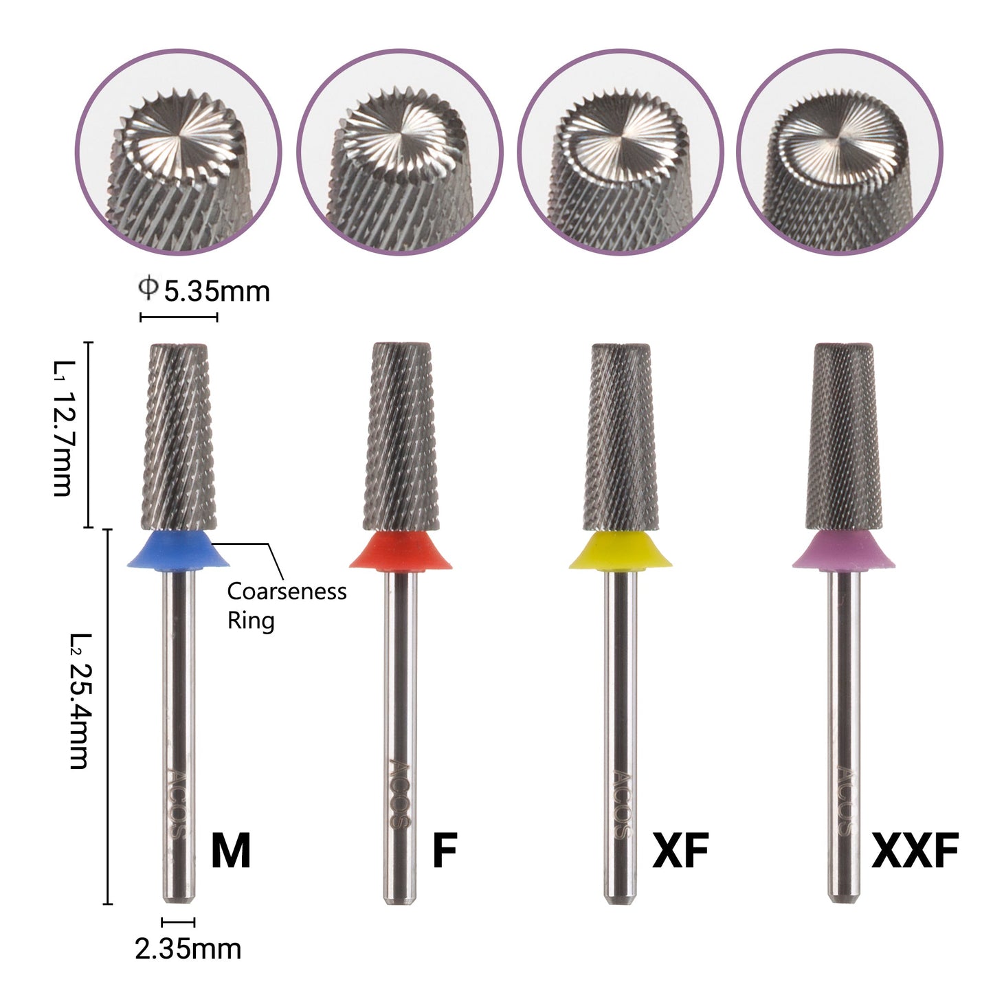 ACOS 5 in 1 Tungsten Carbide Nail Drill Bit (Cross Cut#002) - Lashmer