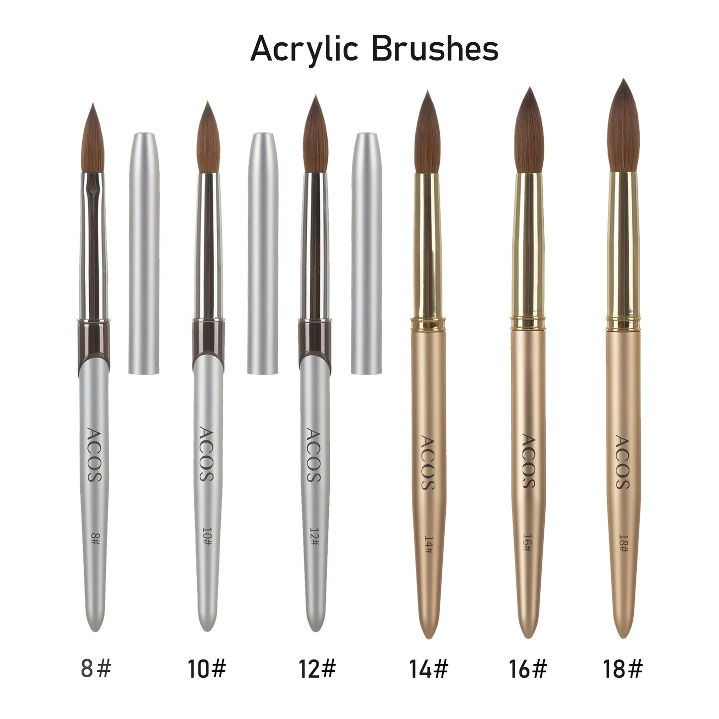 ACOS 100% Kolinsky Sable Acrylic Brush Oval Long  (Professional type)