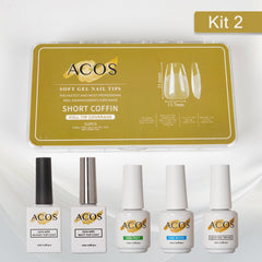 ACOS Soft Gel Press On Nail Kit (5 bottles) - Lashmer
