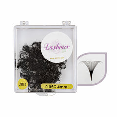 20D Loose Promade Fans | Lashmer | C, D Curl - 1000 Fans