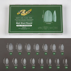 ACOS Soft Gel Nail Tips -Matt Short Round(312pcs/box)