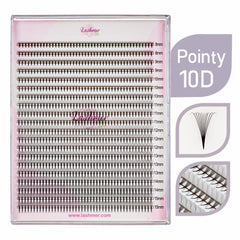 Lashmer 10D Ultra Dark Pointy Narrow Fans (900 Fans)