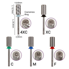ACOS 6.6mm Large Barrel Straight Cut Tungsten Carbide Nail Drill Bits
