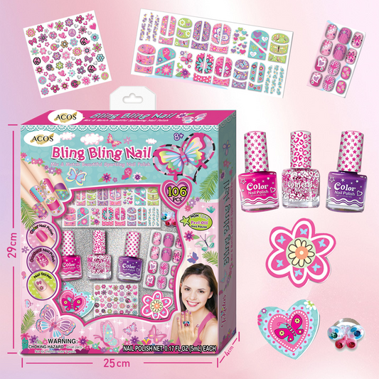 Kids Nail Kits with Bling Bling Nail Set