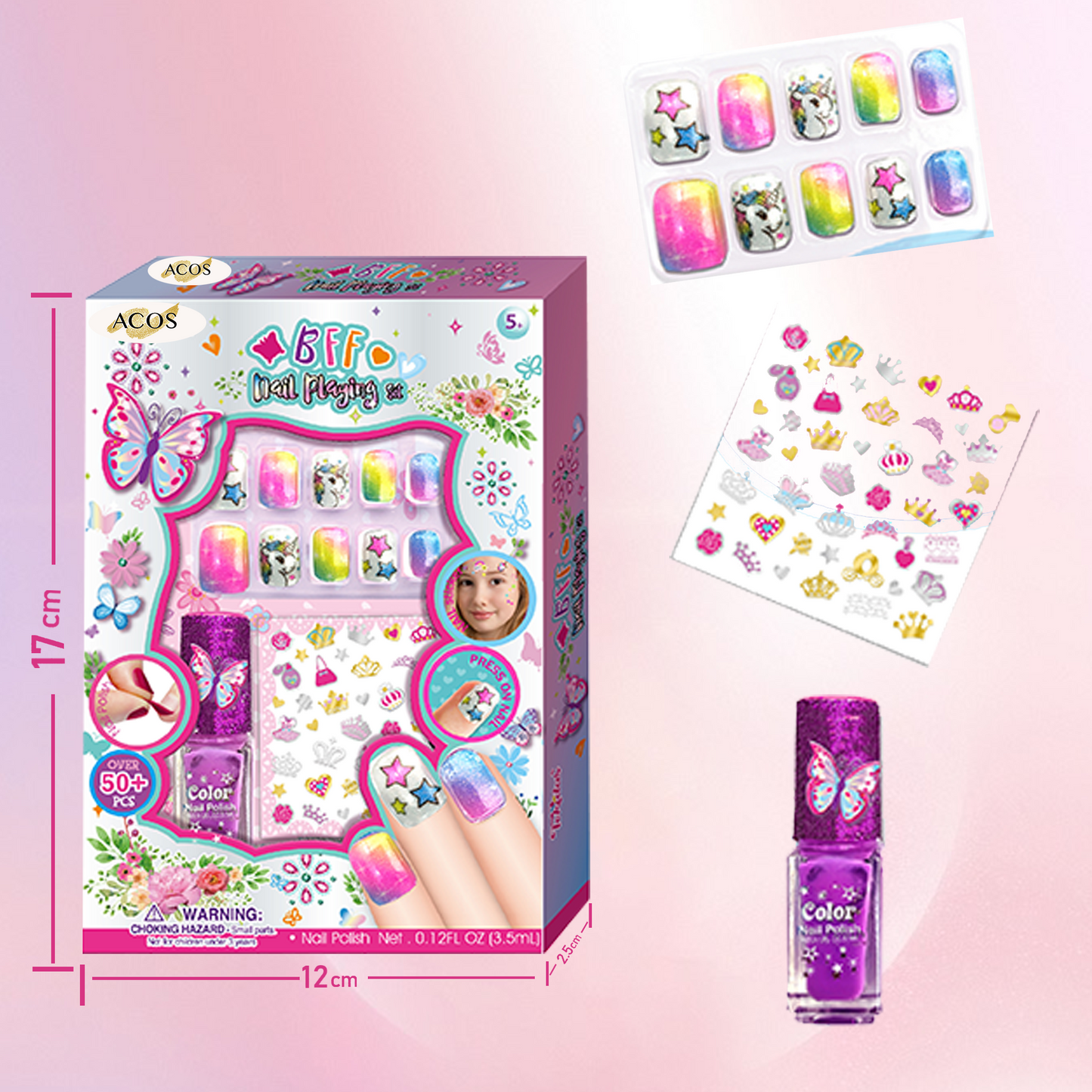 Kids Nail Kits with Beauty Fun Nail Playing Set