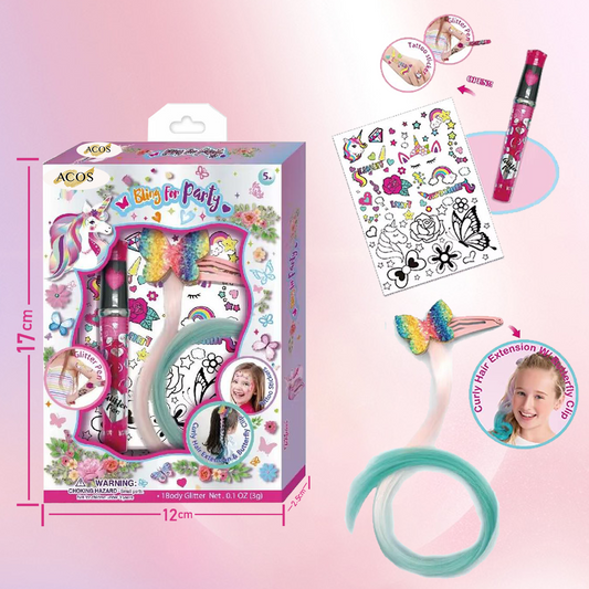 Kids Nail Kits with Bling For Party-Tattoo Set