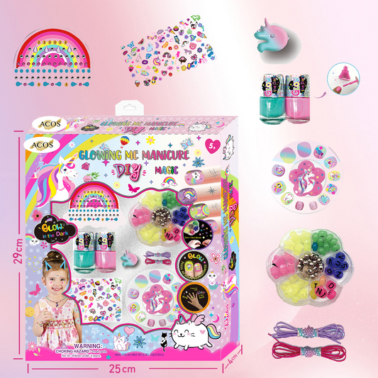 Kids Nail Kits with Glowing Me Manicure D.I.Y Set