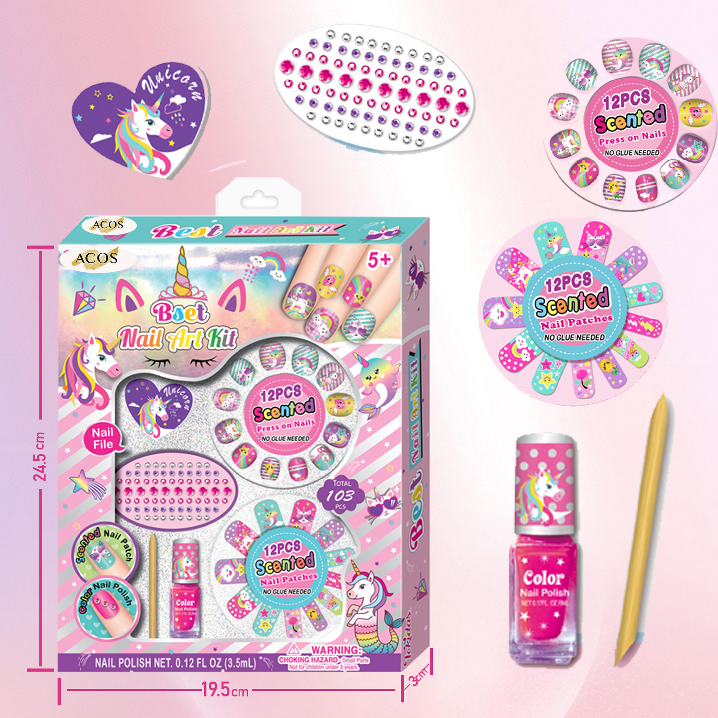 Kids Nail Kits with Best Scented Nail Art Set