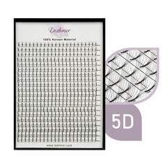 B Curl 3D,5D,6D Long Stem Premade Fans | Lashmer | Ultra Black