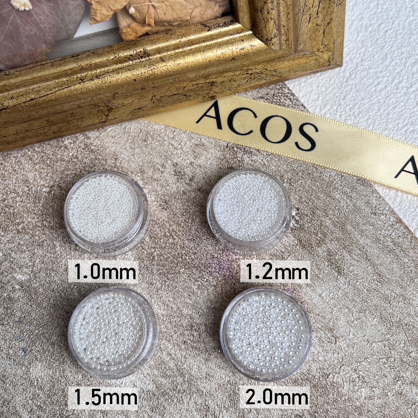 ACOS White Pearls Nail Art Decoration (Different Size)