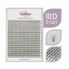 10D Short Stem Premade Fans | Lashmer | Ultra Black