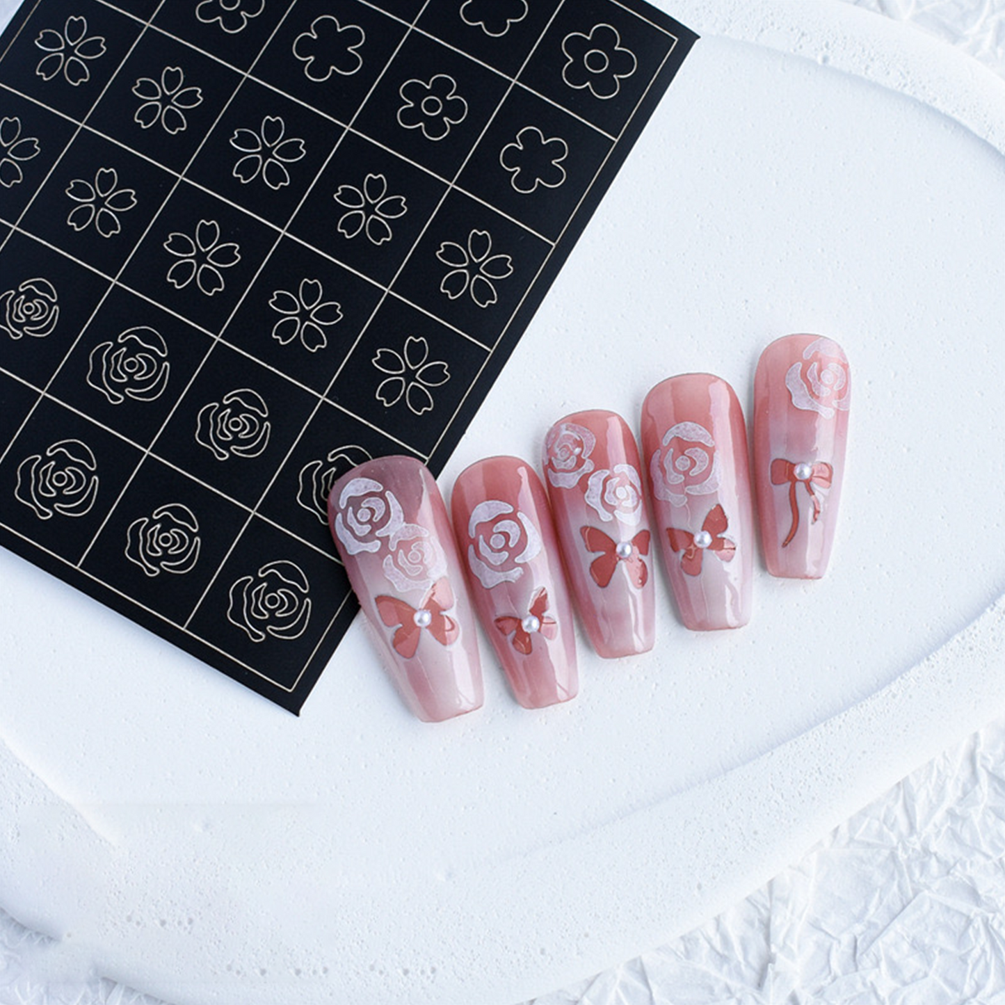 ACOS Nail Art Stickers -- Black & White - Lashmer