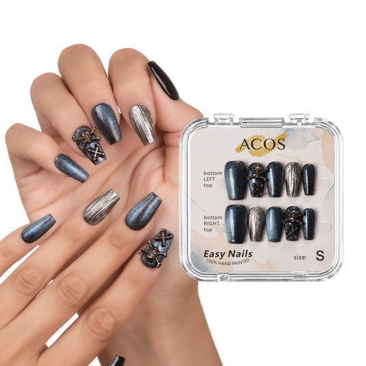 ACOS Easy Nails Medium Tips (Midnight Skulls) - Lashmer