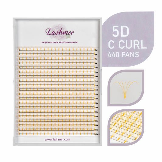 XL tray-Orange 5D Premade fans Short Stem | Lashmer - Lashmer Nails&Eyelashes Supplier