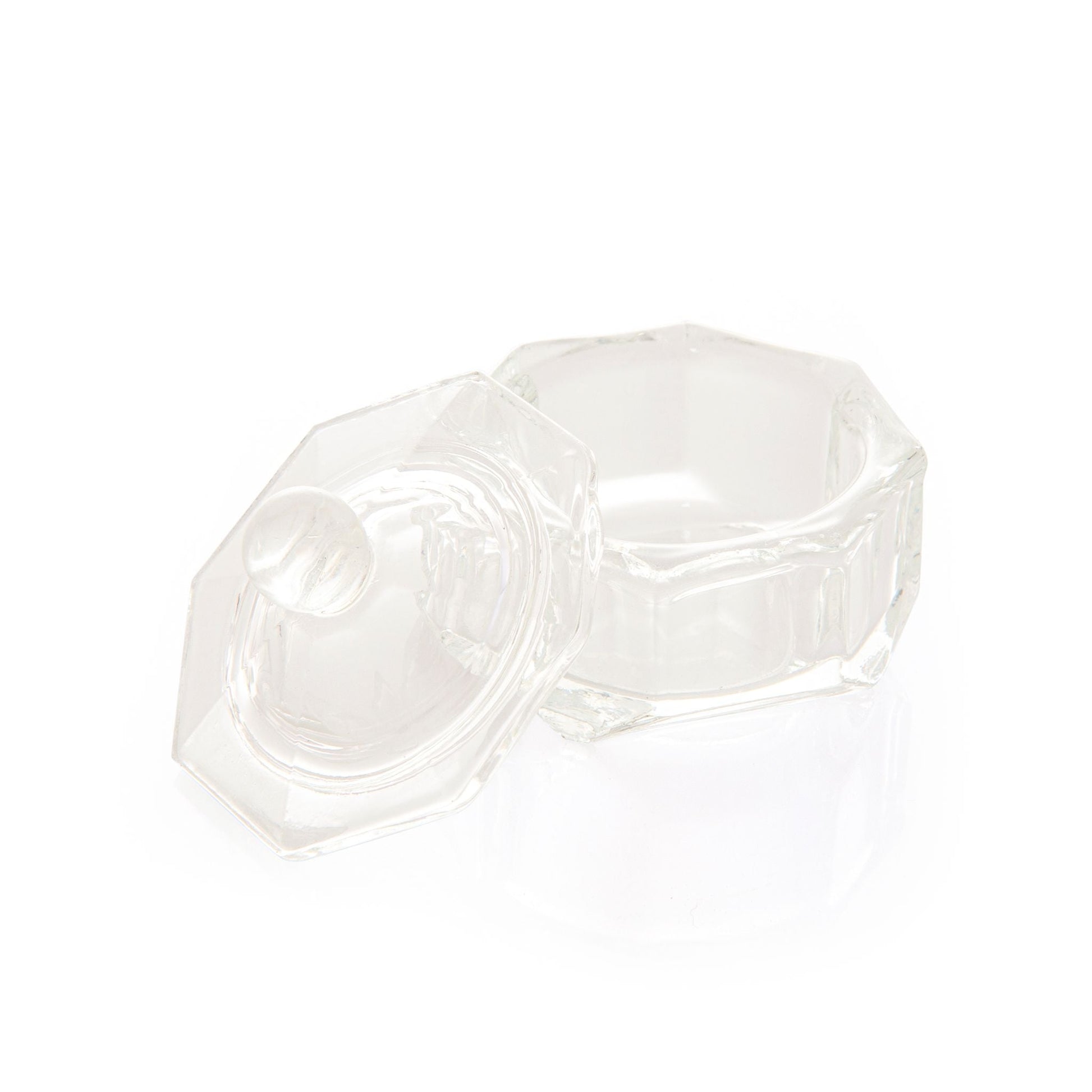 Small Glass Dappen Dish With Lid - Lashmer Nails&Eyelashes Supplier